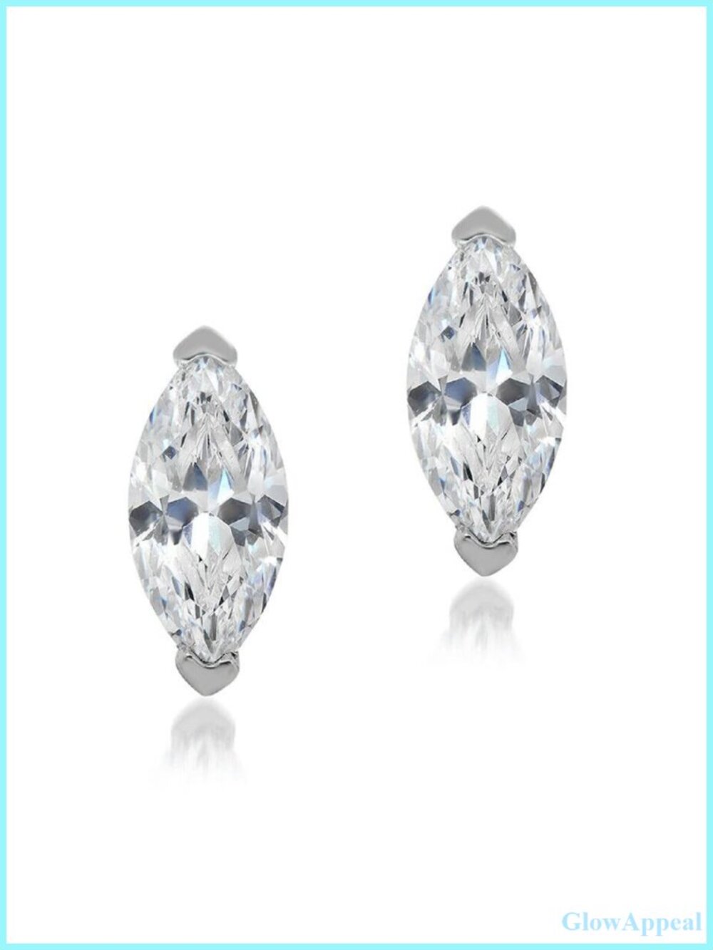 1.5 Ct Marquise Cut Stud Earrings 14K White Gold 925 Sterling Silver